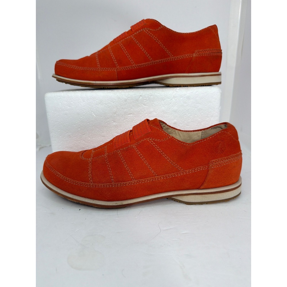 Florsheim Comfortech Mens Orange Suede Slip On Loafers Casual Shoes size 12